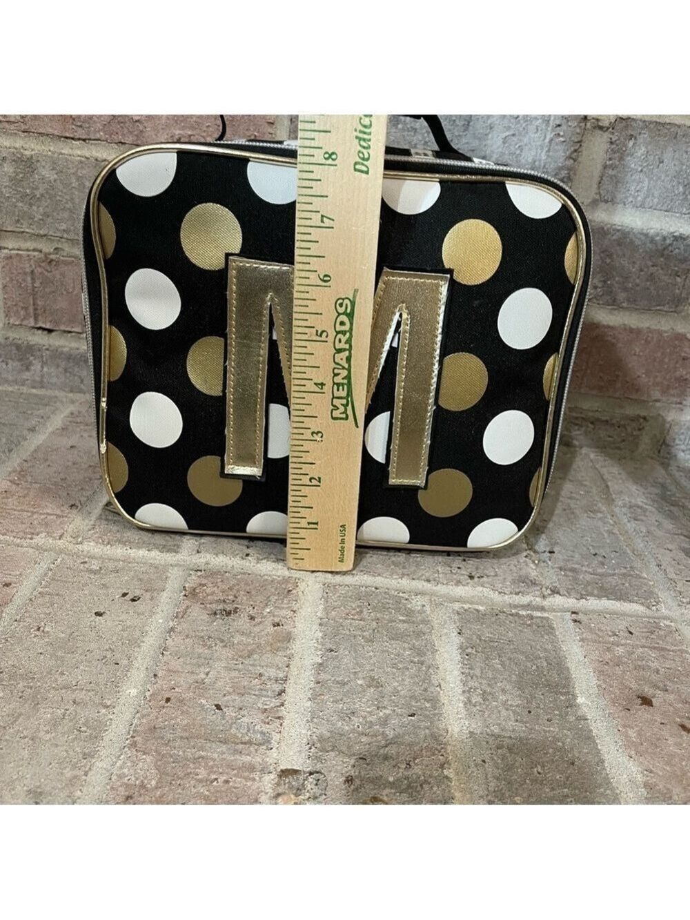 Justice Black and Gold Polka Dot Cosmetic Bag - Picture 4 of 10